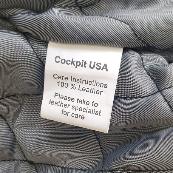 COCKPIT USA Leather Jacket Flight Bomber size L - Picture 5 of 12